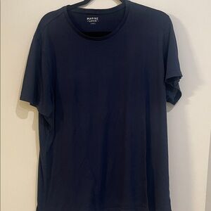 Marine Layer Men's Navy Short Sleeve Tee. Size Larger